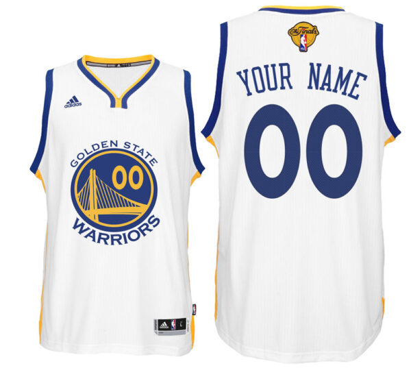 Golden State Warriors Home White 2017 NBA The Final Games Custom Jersey