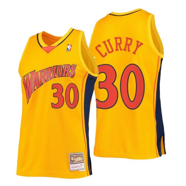 Golden State Warriors Stephen Curry #30 Mitchell & Ness Gold HWC Swingman Reload 2.0 Jersey