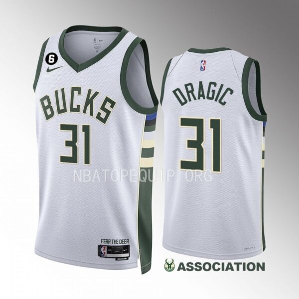 Goran Dragic Milwaukee Bucks White Association Edition 2022-23 Men Jersey Swingman