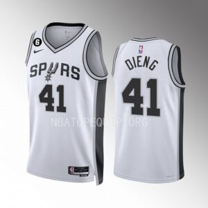 Gorgui Dieng San Antonio Spurs 2022-23 Association Edition White #41 Jersey Swingman