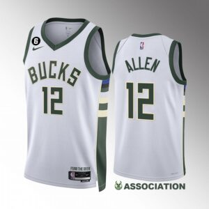 Grayson Allen 2022-23 Milwaukee Bucks White #12 Association Edition Jersey Swingman