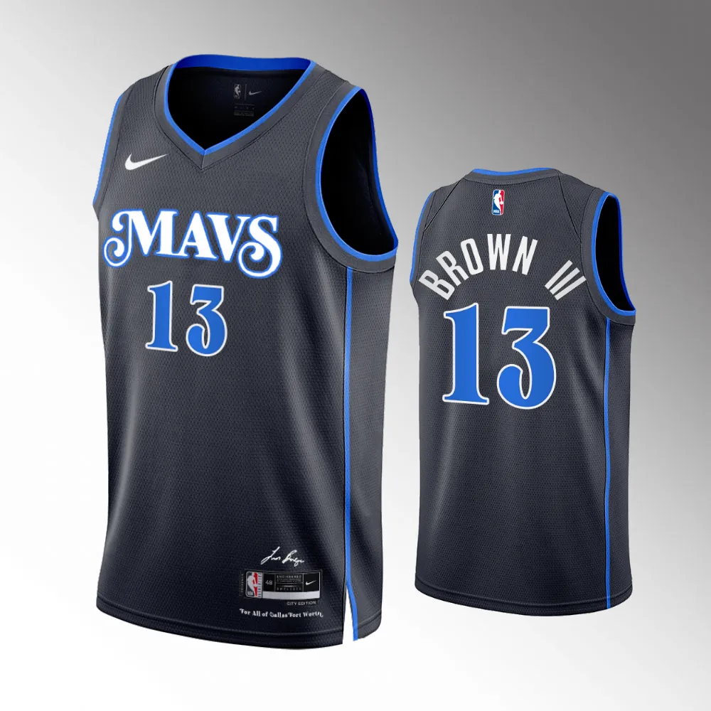 Greg Brown III #13 Swingman Dallas Mavericks 2023-24 City Edition Jersey - Grey