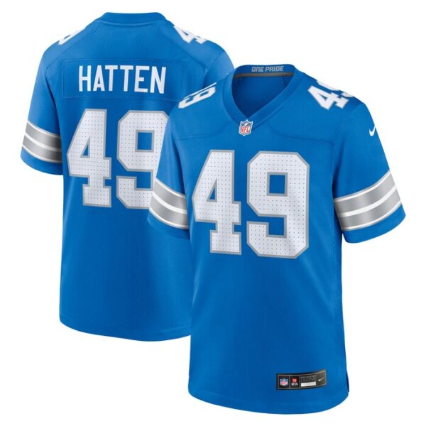 Hogan Hatten Detroit Lions Game Jersey - Blue