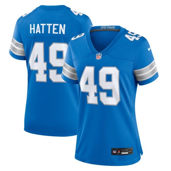 Hogan Hatten Detroit Lions Women Game Jersey - Blue