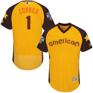 Houston Astros #1 Carlos Correa Gold Flexbase Collection 2016 All-Star American League Stitched MLB Jersey