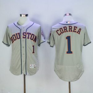 Houston Astros #1 Carlos Correa Grey Flexbase Collection Stitched MLB Jersey