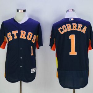 Houston Astros #1 Carlos Correa Navy Blue Flexbase Collection Stitched MLB Jersey