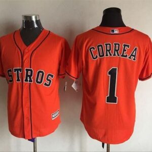 Houston Astros #1 Carlos Correa Orange Cool Base Stitched MLB Jersey