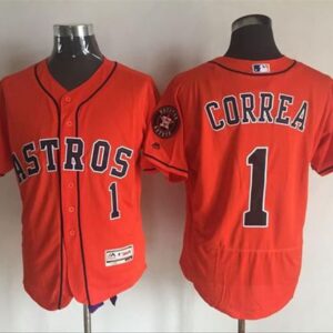 Houston Astros #1 Carlos Correa Orange Flexbase Collection Stitched MLB Jersey