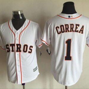 Houston Astros #1 Carlos Correa White Cool Base Stitched MLB Jersey