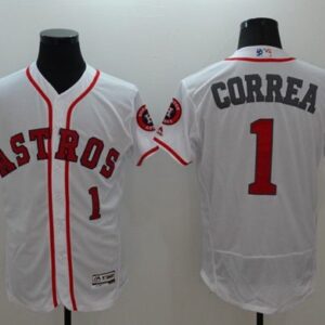 Houston Astros #1 Carlos Correa White Fashion Stars & Stripes Flexbase Stitched MLB Jersey