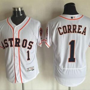 Houston Astros #1 Carlos Correa White Flexbase Collection Stitched MLB Jersey