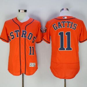 Houston Astros #11 Evan Gattis Orange Flexbase Collection Stitched MLB Jersey