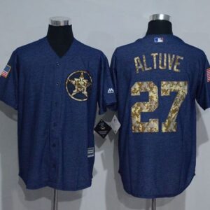 Houston Astros #27 Jose Altuve Denim Blue Salute to Service Stitched MLB Jersey