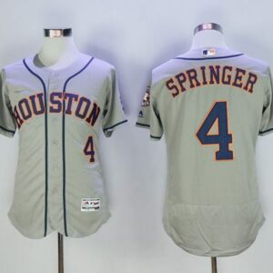 Houston Astros #4 George Springer Grey Flexbase Collection Stitched MLB Jersey