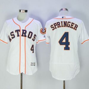 Houston Astros #4 George Springer White Flexbase Collection Stitched MLB Jersey