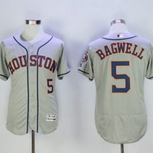 Houston Astros #5 Jeff Bagwell Grey Flexbase Collection Stitched MLB Jersey