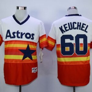 Houston Astros #60 Dallas Keuchel White/Orange 1980 Turn Back The Clock Stitched MLB Jersey