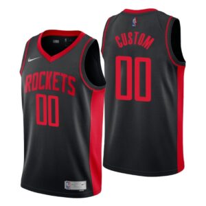 Houston Rockets Earned Edition Black NO. 00 Custom Jersey Swingman