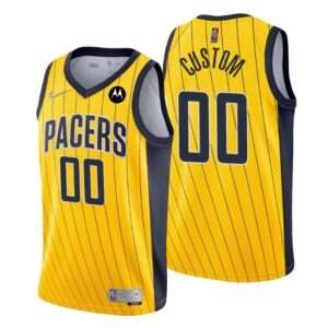 Indiana Pacers NO. 00 Custom Earned Edition Gold Jersey