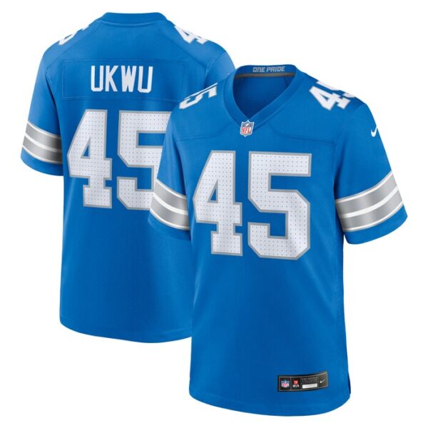 Isaac Ukwu Detroit Lions Game Jersey - Blue