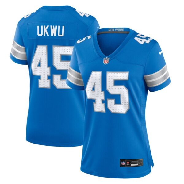 Isaac Ukwu Detroit Lions Women Game Jersey - Blue