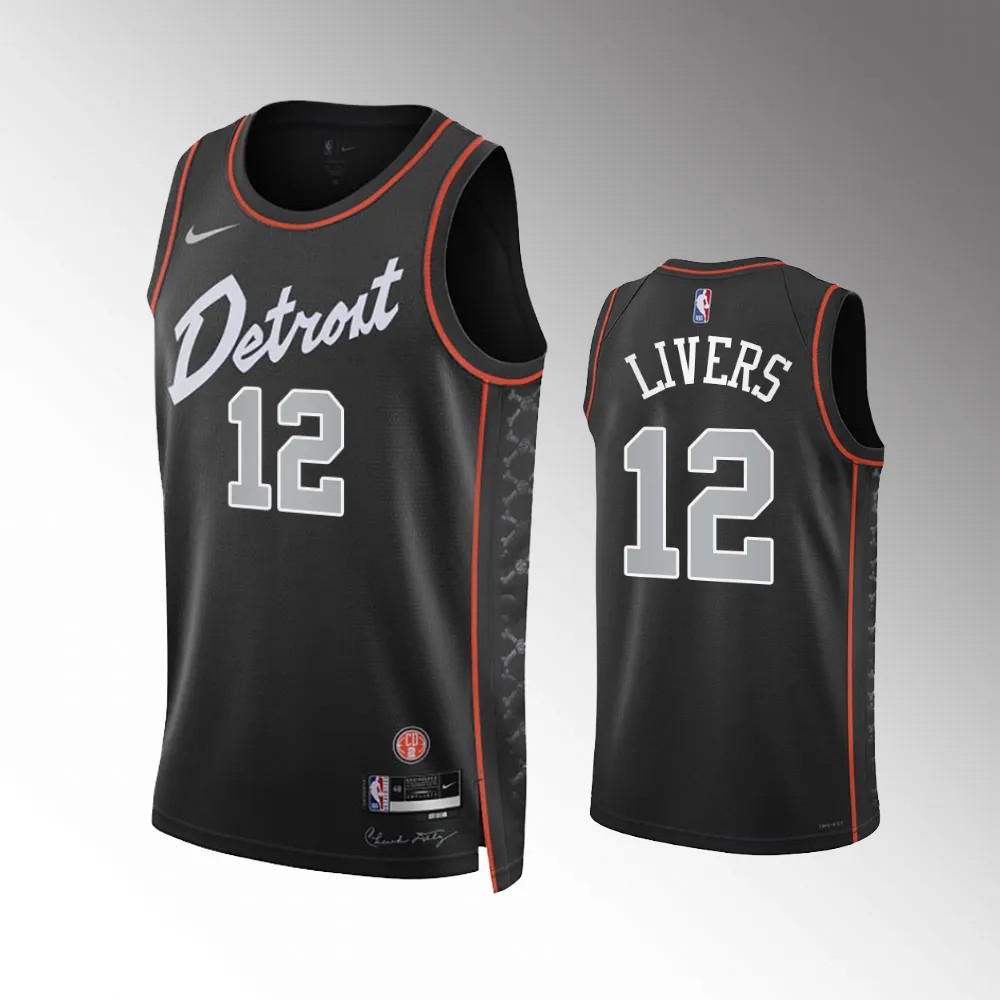 Isaiah Livers #12 Swingman Detroit Pistons 2023-24 City Edition Jersey - Black