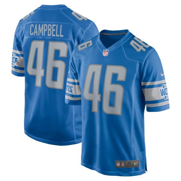 Jack Campbell Detroit Lions 2023 NFL Draft First Round Pick Game Jersey - Blue