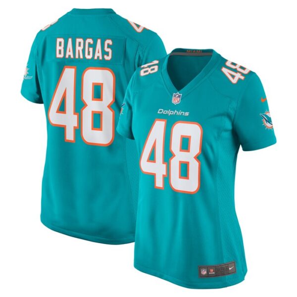 Jake Bargas Miami Dolphins Women Home Game Player Jersey - Aqua