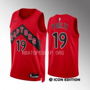 Jakob Poeltl Toronto Raptors #19 Red Jersey 2022-23 Icon Edition Swingman