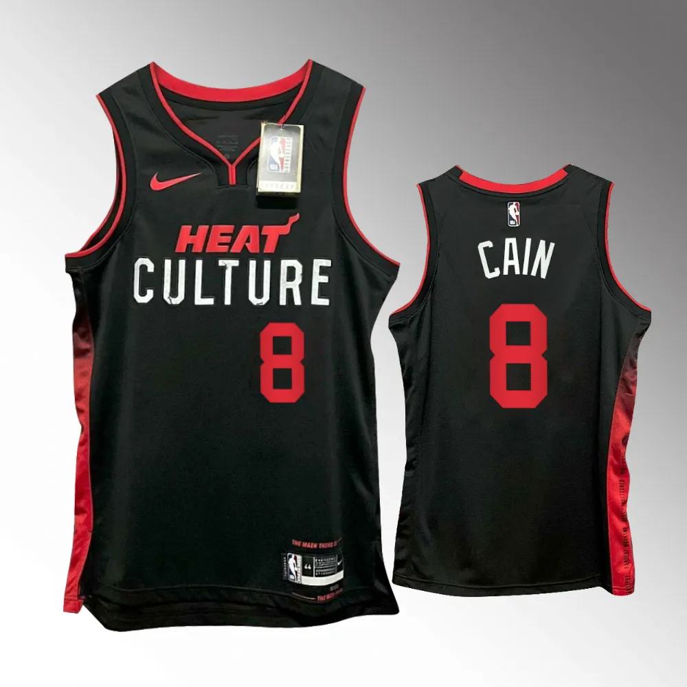 Jamal Cain #8 Swingman Miami Heat 2023-24 City Edition Jersey - Black