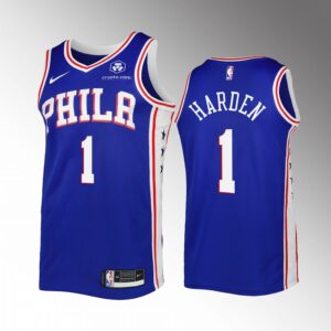 James Harden 2022-23 Philadelphia 76ers Royal #1 Icon Edition Jersey Swingman