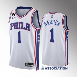 James Harden Philadelphia 76ers #1 White Jersey 2022-23 Association Edition Swingman