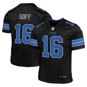 Jared Goff Detroit Lions Youth Alternate Player Game Jersey - Black