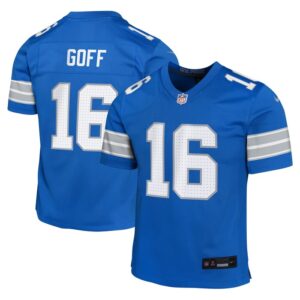 Jared Goff Detroit Lions Youth Team Player Game Jersey - Blue