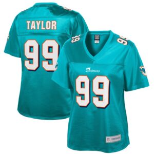 Jason Taylor Miami Dolphins NFL Pro Line Women Retired Player Replica Jersey - Aqua