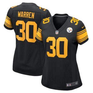 Jaylen Warren Pittsburgh Steelers Women Alternate Game Jersey - Black