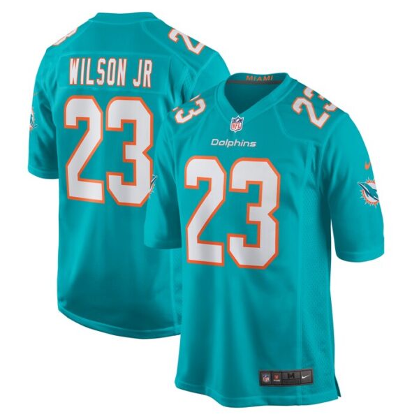 Jeff Wilson Jr. Miami Dolphins Game Player Jersey - Aqua