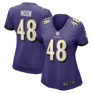 Jeremiah Moon Baltimore Ravens Women Game Player Jersey - Purple