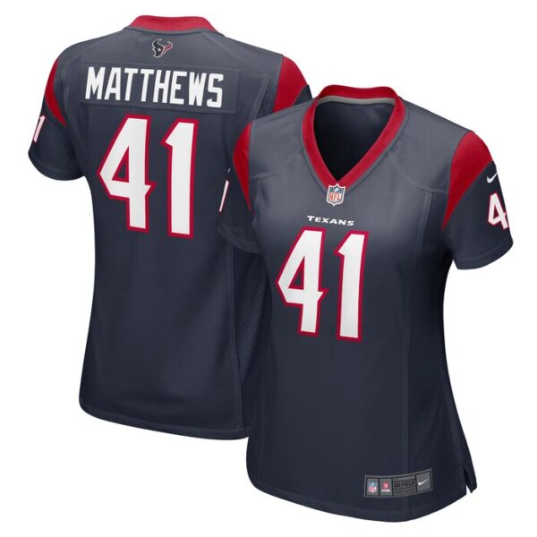 Jesse Matthews Houston Texans Women Team Game Jersey - Navy