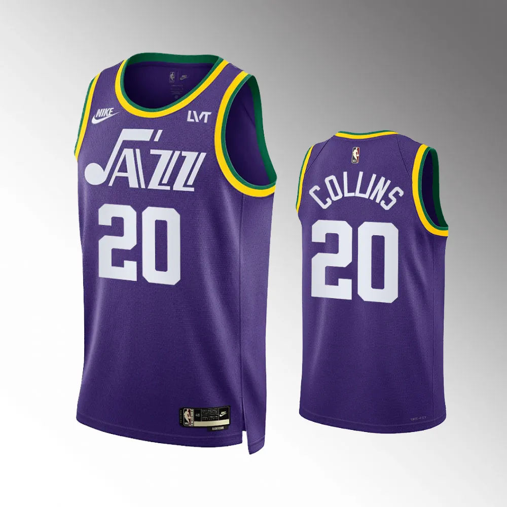 John Collins #20 HWC 70s Utah Jazz 2023-24 Classic Edition Jersey - Purple