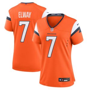 John Elway Denver Broncos Women Mile High Collection Retired Player Game Jersey - Orange