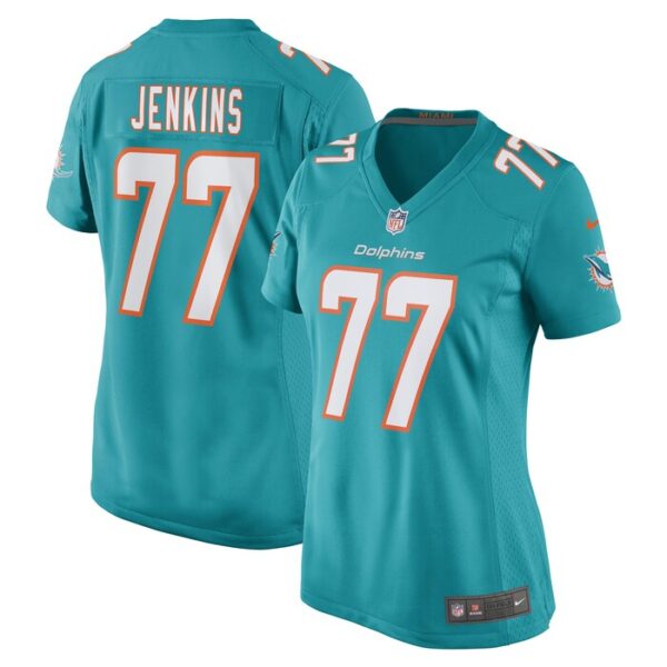 John Jenkins Miami Dolphins Women Game Player Jersey - Aqua