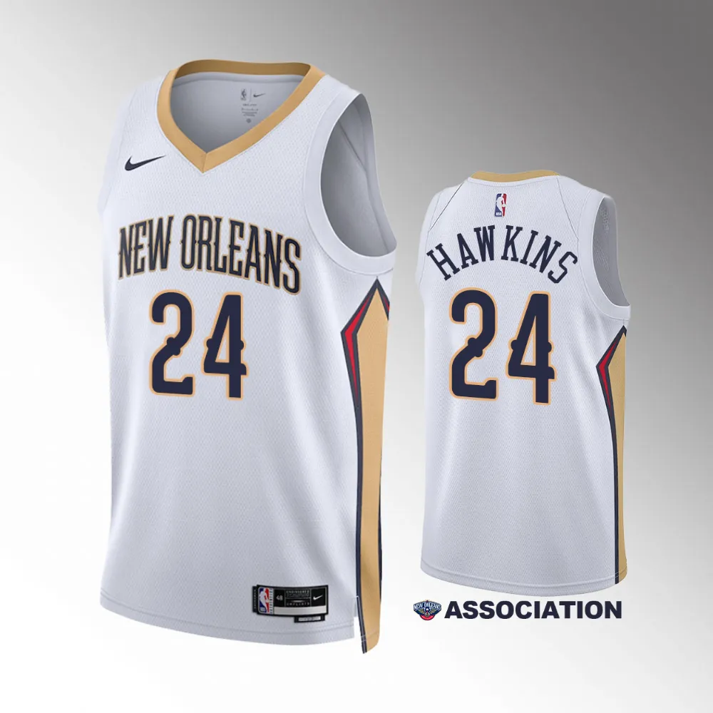 Jordan Hawkins #24 2023 Nba Draft New Orleans Pelicans 2022-2023 Association Edition Jersey - White