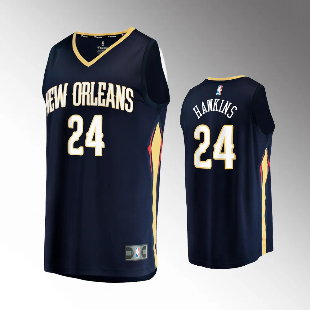 Jordan Hawkins #24 Fastbreak Replica New Orleans Pelicans 2023 Nba Draft Jersey - Navy