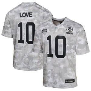 Jordan Love Green Bay Packers Youth 2024 Salute to Service Game Jersey - Arctic Camo