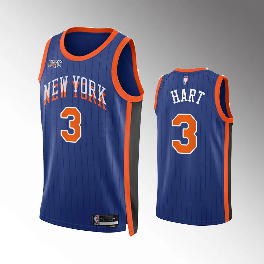 Josh Hart #3 Swingman New York Knicks 2023-24 City Edition Jersey - Blue