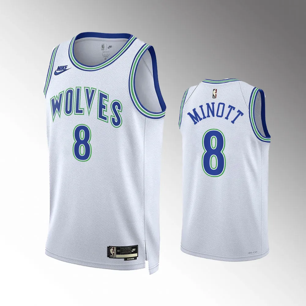 Josh Minott #8 35th Anniversary Minnesota Timberwolves 2023-24 Classic Edition Jersey - White