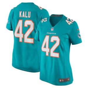 Joshua Kalu Miami Dolphins Women Team Game Jersey - Aqua