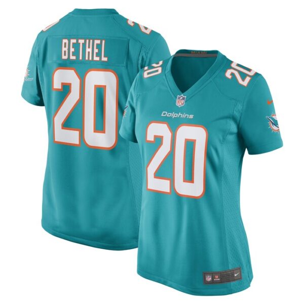 Justin Bethel Miami Dolphins Women Game Player Jersey - Aqua